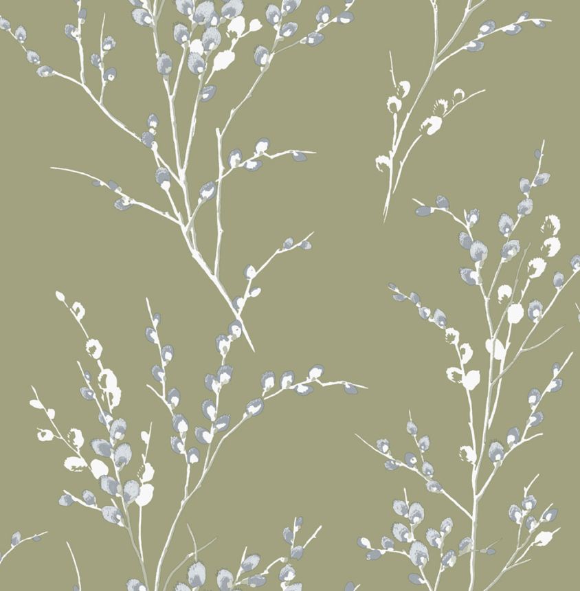 Vliesová tapeta na zeď, zelená, větvičky, 121074, Laura Ashley 3, Laura Ashley Signature