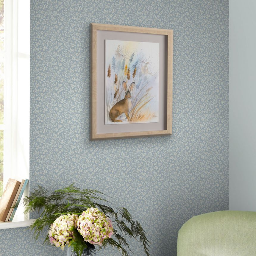 Vliesová květinová tapeta na zeď, modro-bílá, 121078, Laura Ashley 3, Laura Ashley Signature