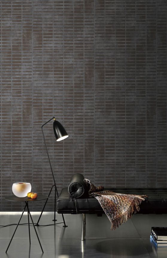 Geometrická vliesová tapeta na zeď, šedo-hnědá, GL76005, Blossom, Prestige Wallcoverings