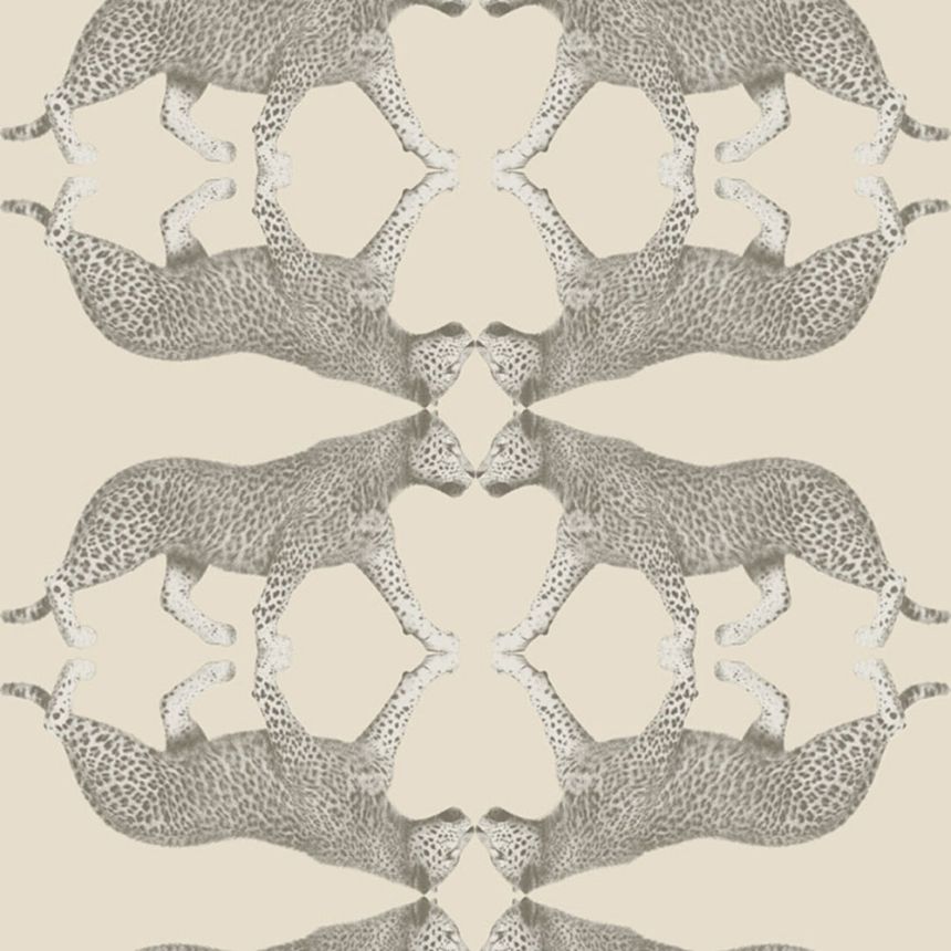 Vliesová tapeta na zeď, krémovo-stříbrná, leopard, NHW1032, Perla, Decoprint