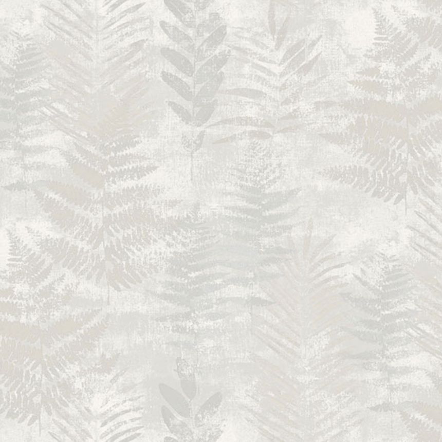 Šedo-béžová vliesová tapeta s listy, RE25150, Reflect, Decoprint