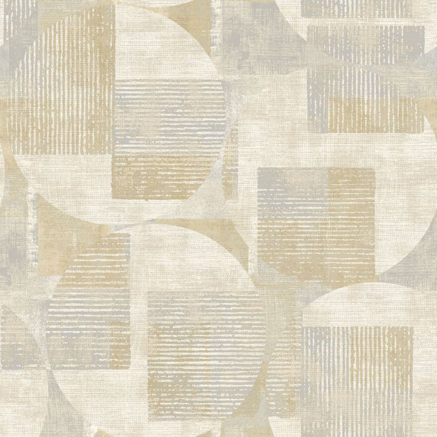 Šedo-okrová geometrická vliesová tapeta na zeď, RE25161, Reflect, Decoprint