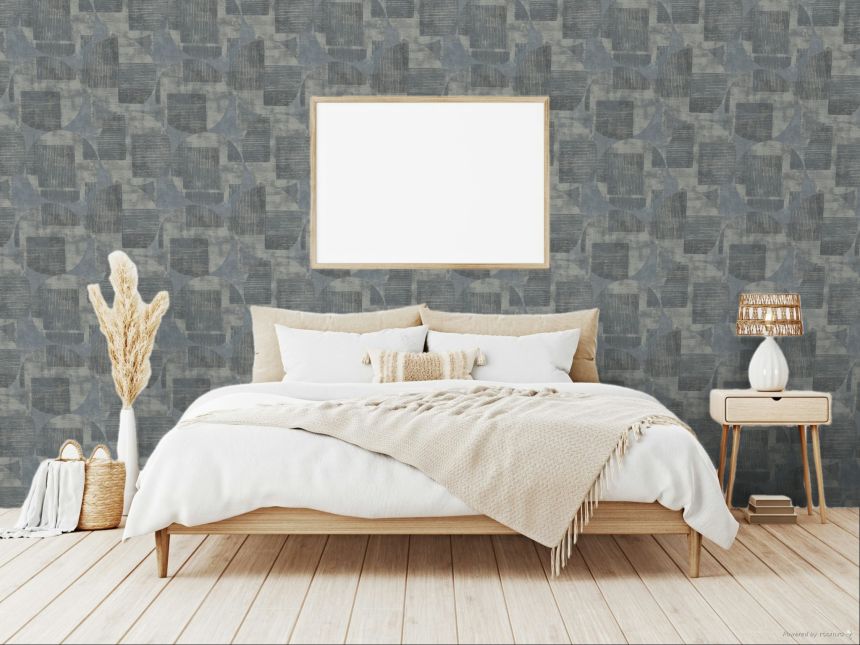 Modro-šedá geometrická vliesová tapeta na zeď, RE25162, Reflect, Decoprint