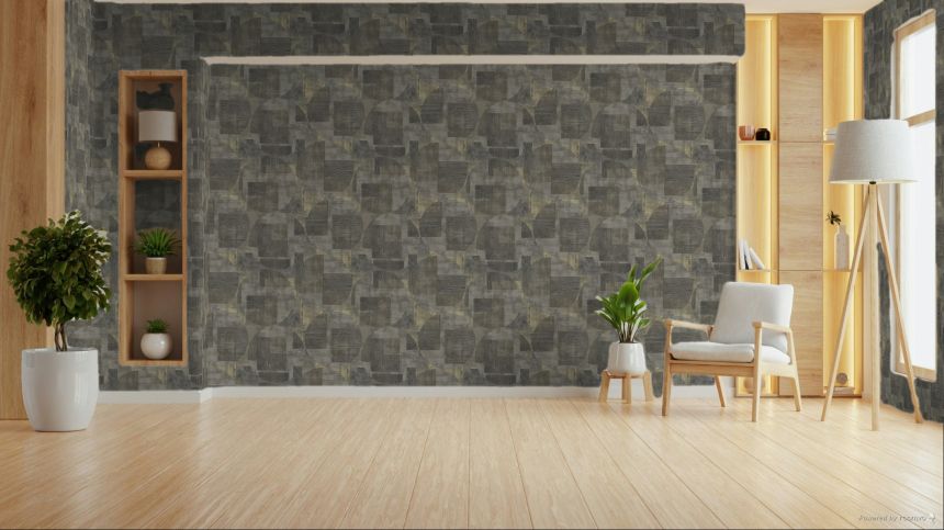 Hnědo-šedá geometrická vliesová tapeta na zeď, RE25163, Reflect, Decoprint