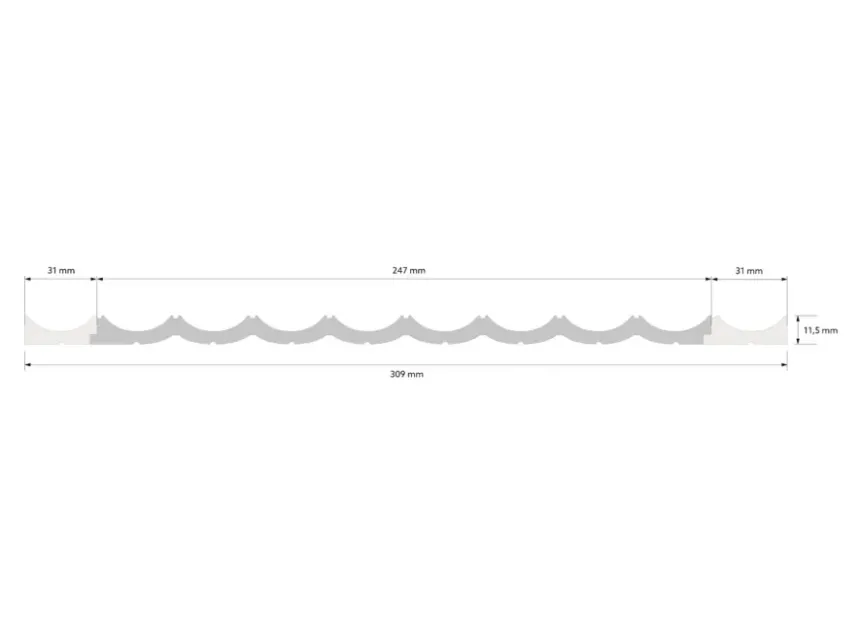 Lamela WP002RP Lumio pravý ukončovacíprofil 270x1,2x3,1cm Mardom