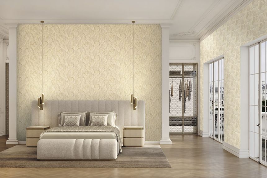 Luxusní  zlato-béžová vliesová tapeta na zeď, štuková omítka, Z34901, Elie Saab 2