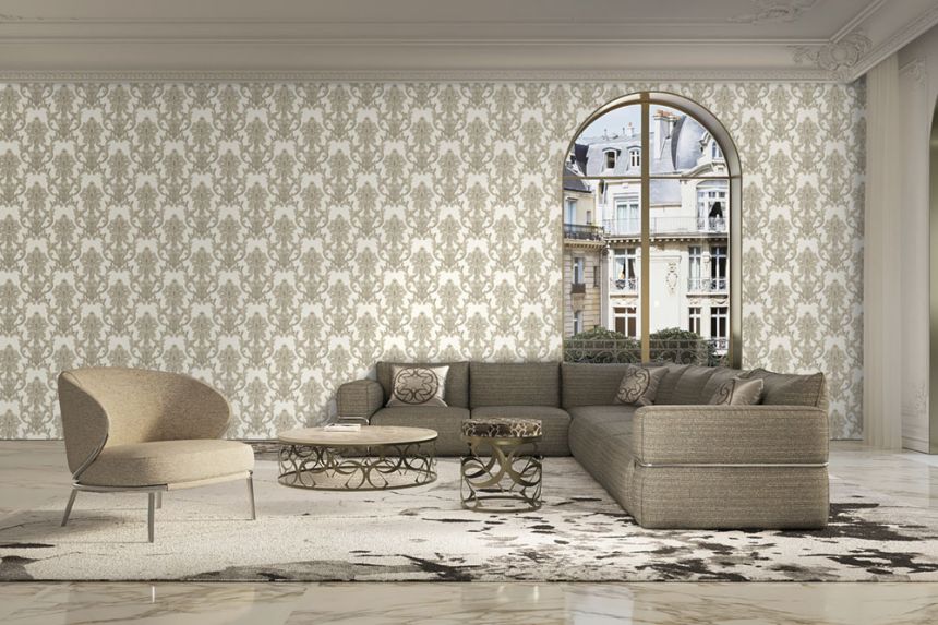 Luxusní  šedo-stříbrná zámecká vliesová tapeta na zeď, Z34935, Elie Saab 2