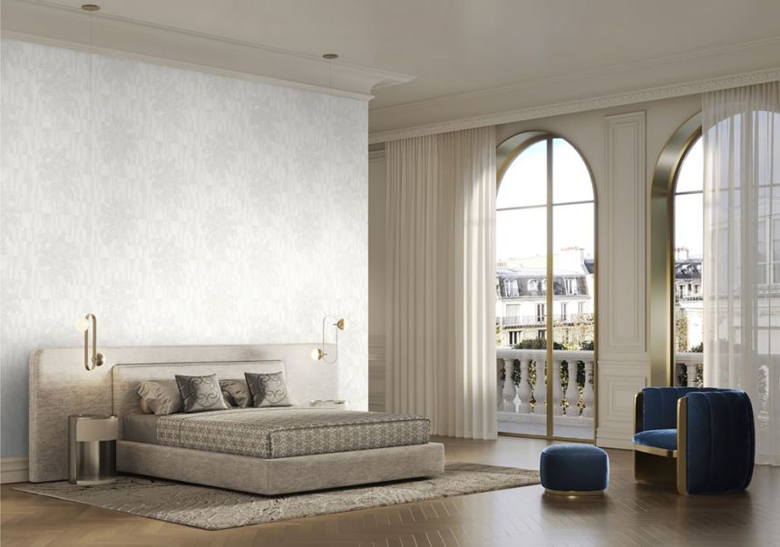 Luxusní  šedo-béžová vliesová tapeta s palmami, Z34942, Elie Saab 2