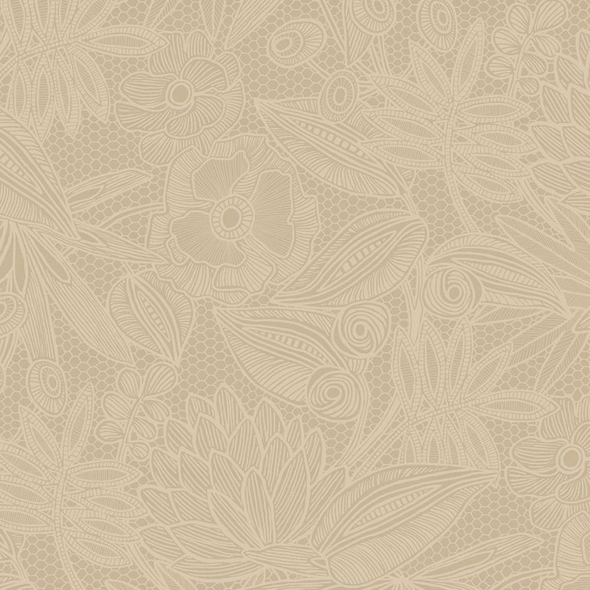 Béžová vliesová květinová tapeta na zeď, 340112, Gilded, Eijffinger