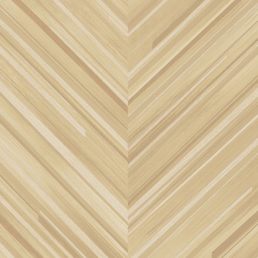 Béžová geometrická vliesová tapeta na zeď, rybí kost, 340161, Gilded, Eijffinger