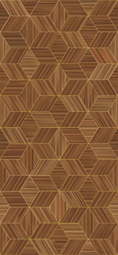 Geometrická obrazová vliesová tapeta na zeď, imitace obložení, 340181, Gilded, Eijffinger