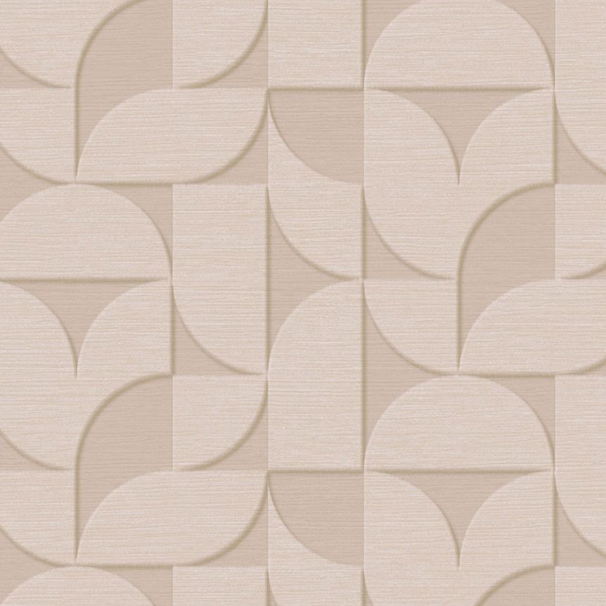 Béžová vliesová geometrická retro tapeta na zeď, 333610, Revive, Eijffinger