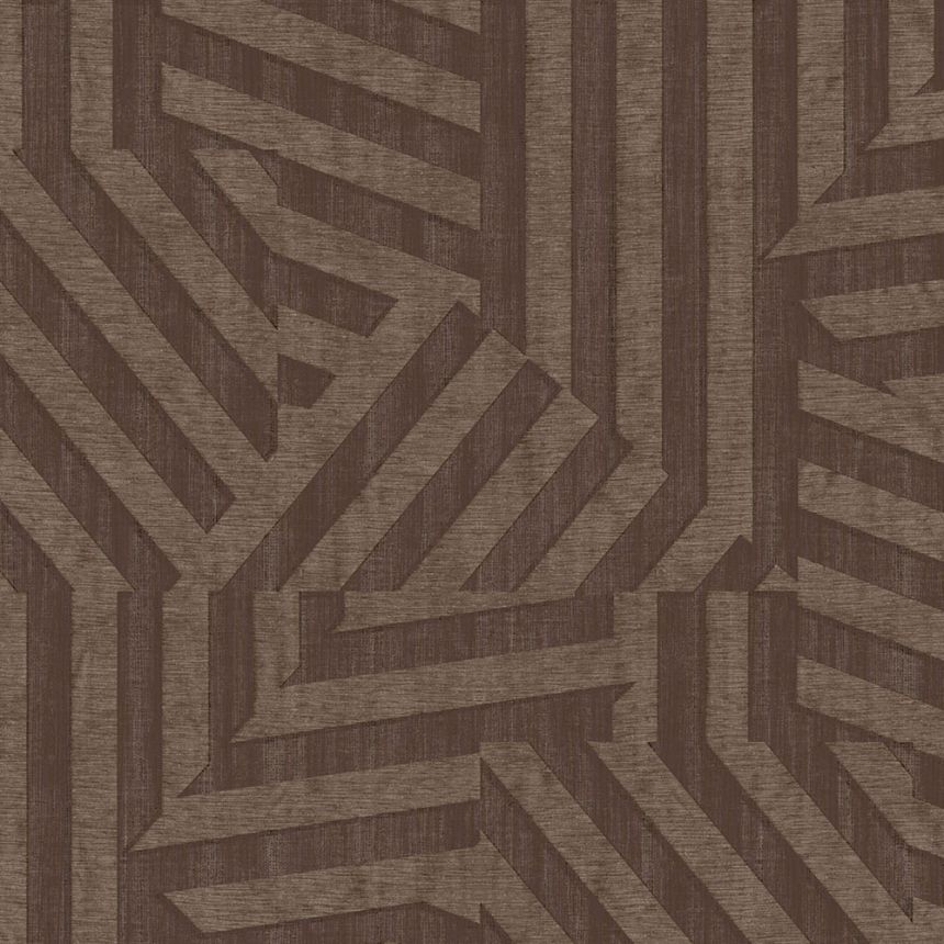 Hnědá vliesová geometrická retro tapeta na zeď, 333631, Revive, Eijffinger