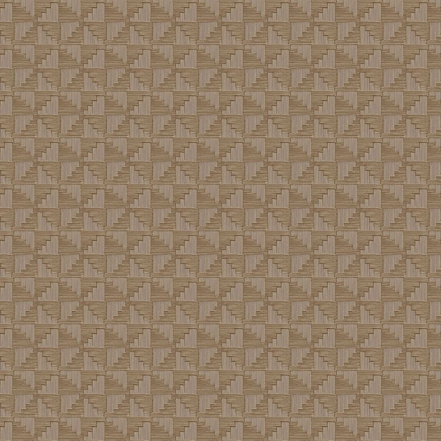 Hnědá vliesová geometrická retro tapeta na zeď, 333658, Revive, Eijffinger