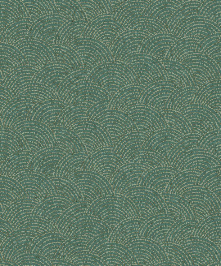 Zeleno-zlatá geometrická vliesová tapeta na zeď BZ3306, Belize, Grandeco