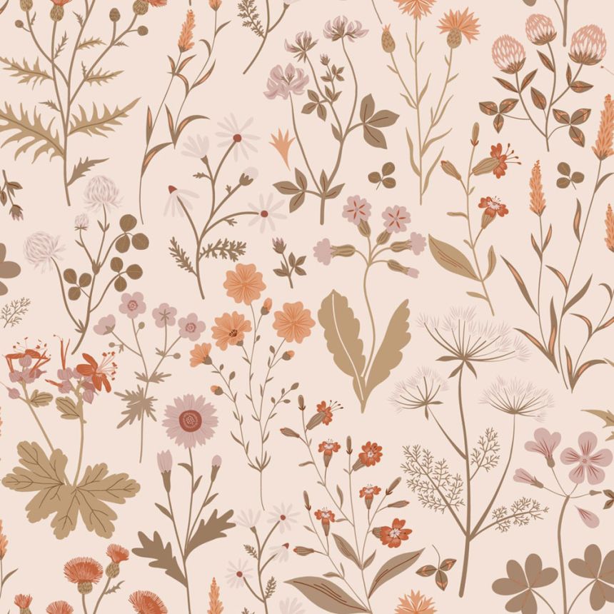 Květinová vliesová tapeta na zeď, růžová, 139596, Bloom, Esta Home