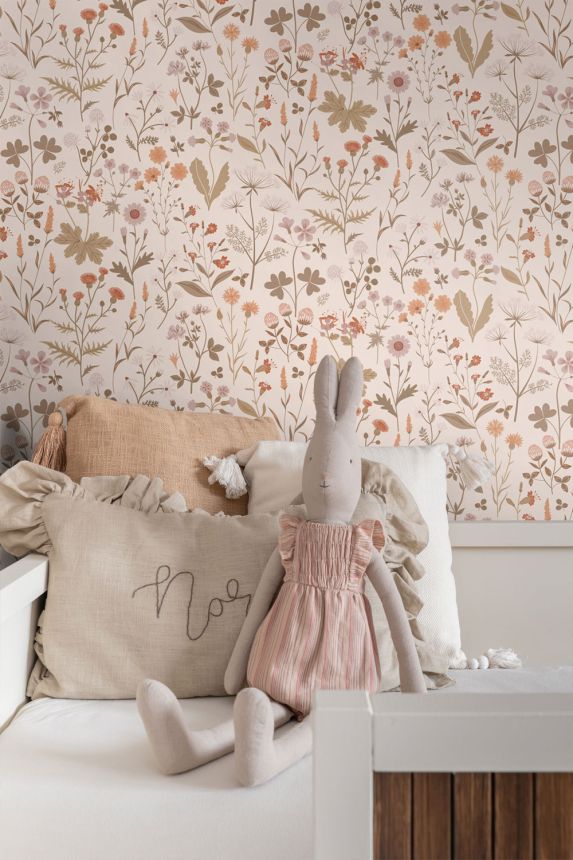 Květinová vliesová tapeta na zeď, růžová, 139596, Bloom, Esta Home