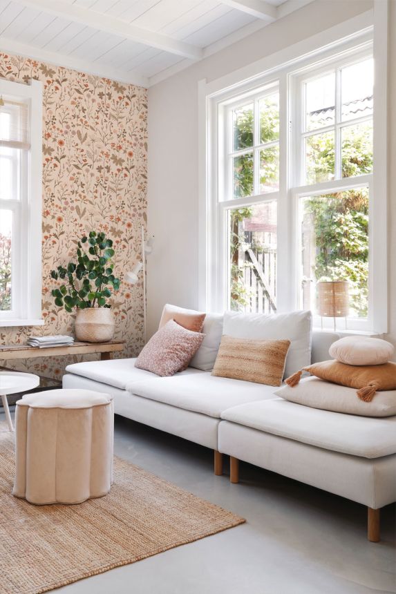 Květinová vliesová tapeta na zeď, růžová, 139597, Bloom, Esta Home