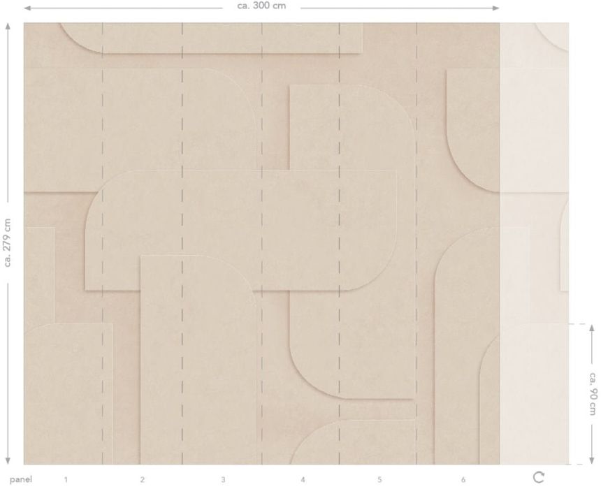 3D Geometrická vliesová fototapeta na zeď, béžová, 159379, Bloom, Esta Home