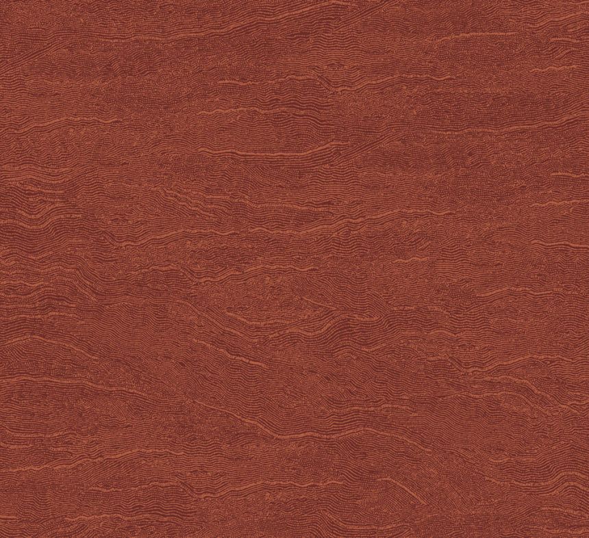 Vliesová tapeta na zeď, vlnky, hnědo-červená, TER004, Terra, The Colour Book II, Masureel