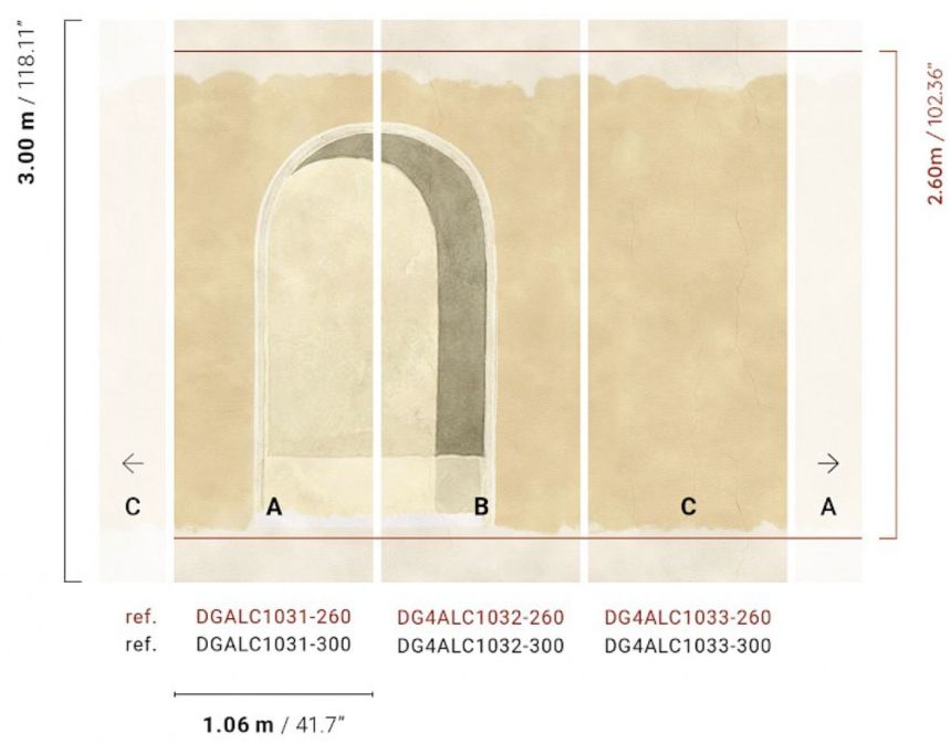 3D Vliesová fototapeta na zeď, podloubí, krémová, DGALC1031-260, Terra, Masureel
