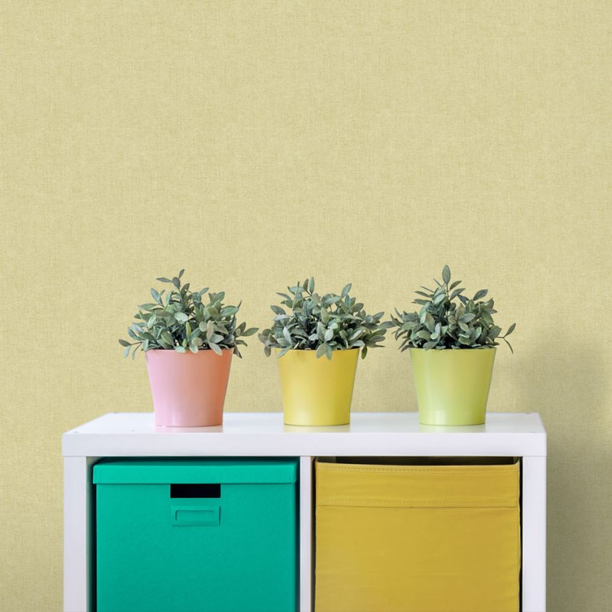 Okrová vliesová tapeta na zeď,  imitace látky, M1057-3, Mika,  ICH Wallcoverings