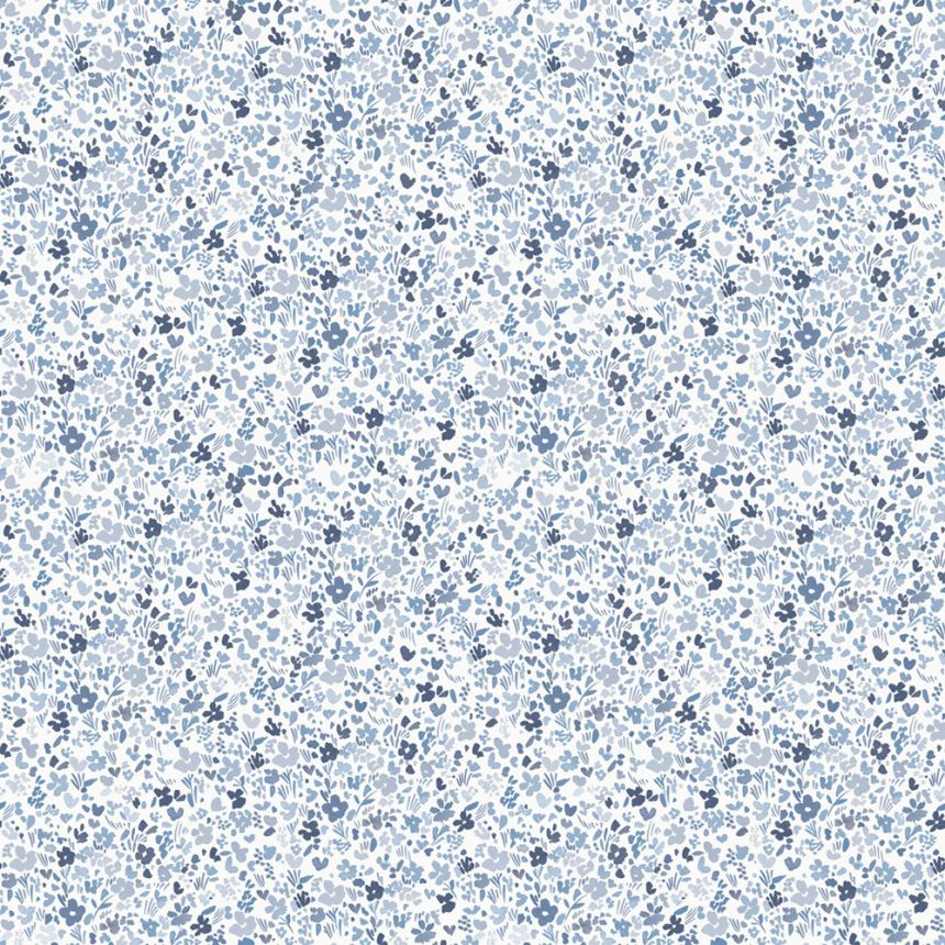 Modro-bílá květinová vliesová tapeta na zeď, MG56668, Mika,  ICH Wallcoverings