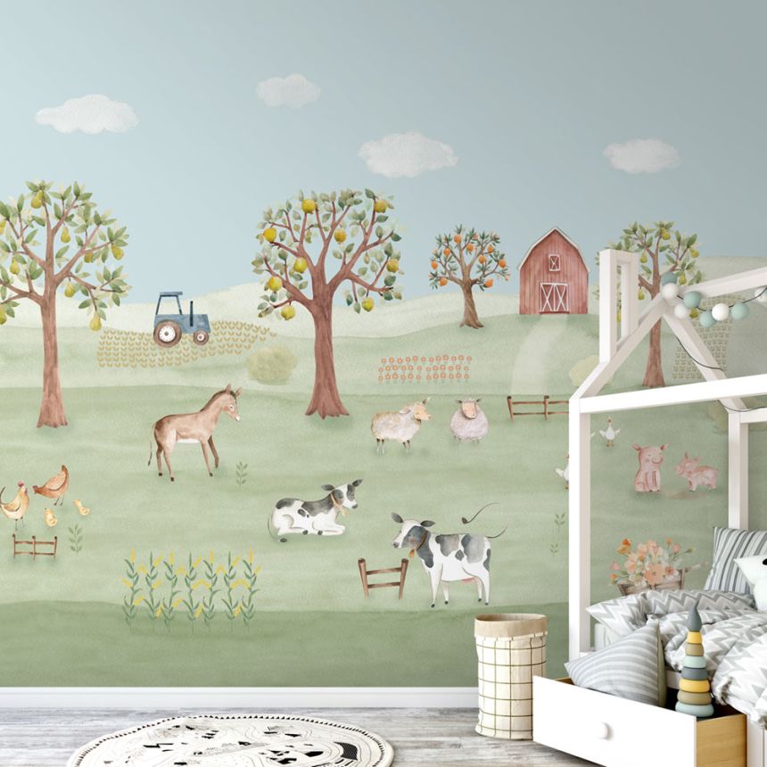Dětská vliesová obrazová tapeta na zeď,  Farma, 981-2, Mika,  ICH Wallcoverings