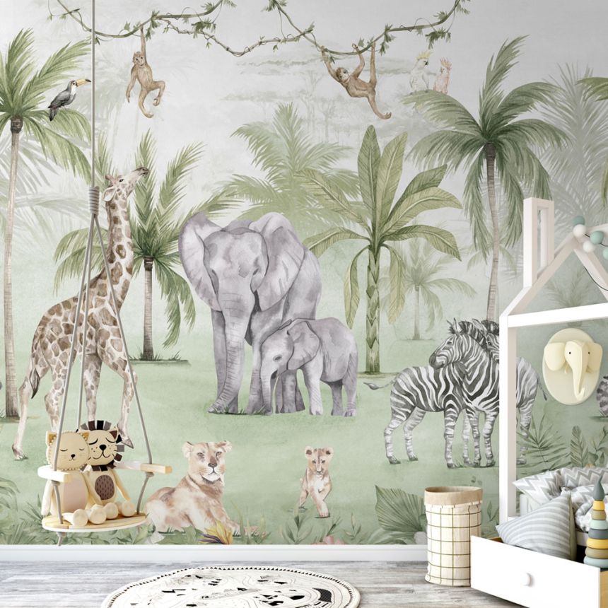 Dětská vliesová obrazová tapeta na zeď,  Džungle, 982-1, Mika,  ICH Wallcoverings
