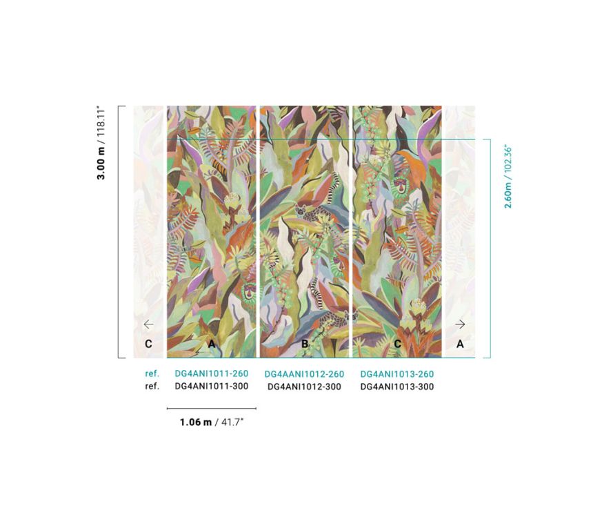 Vliesová  fototapeta na zeď, Džungle, DG4ANI1011-300, Wall Designs IV, Khroma by Masureel