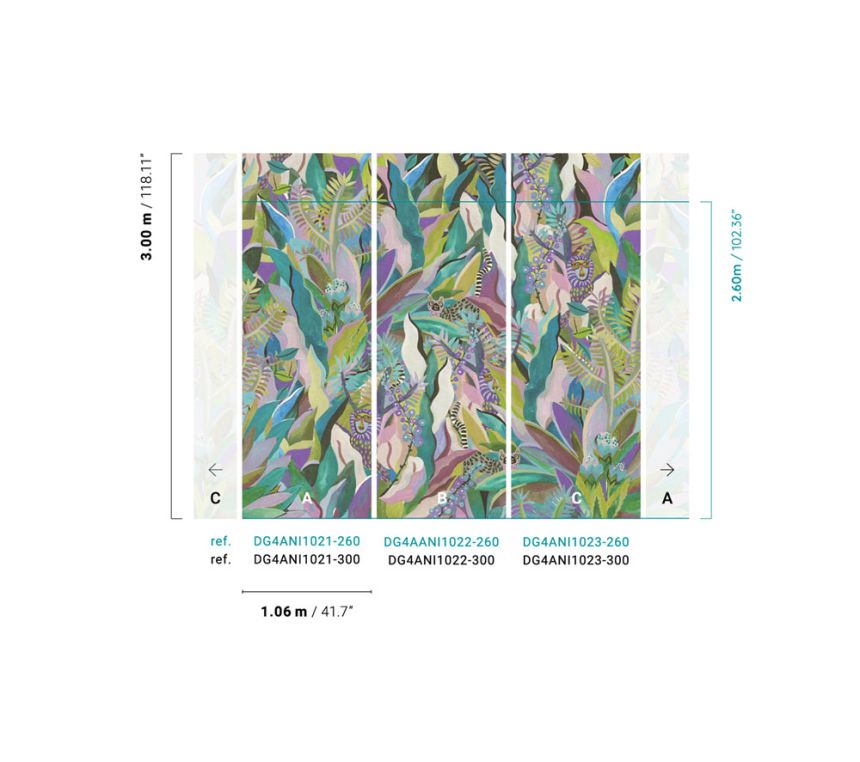 Vliesová  fototapeta na zeď, Džungle, DG4ANI1023-260, Wall Designs IV, Khroma by Masureel