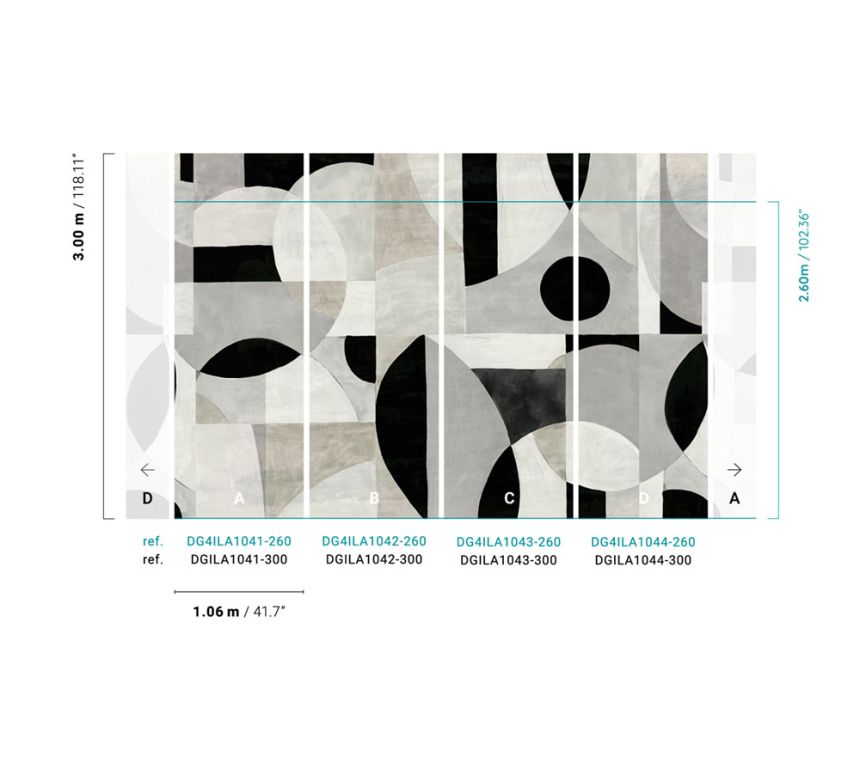 Vliesová geometrická fototapeta na zeď, DG4ILA1042-260, Wall Designs IV, Khroma by Masureel