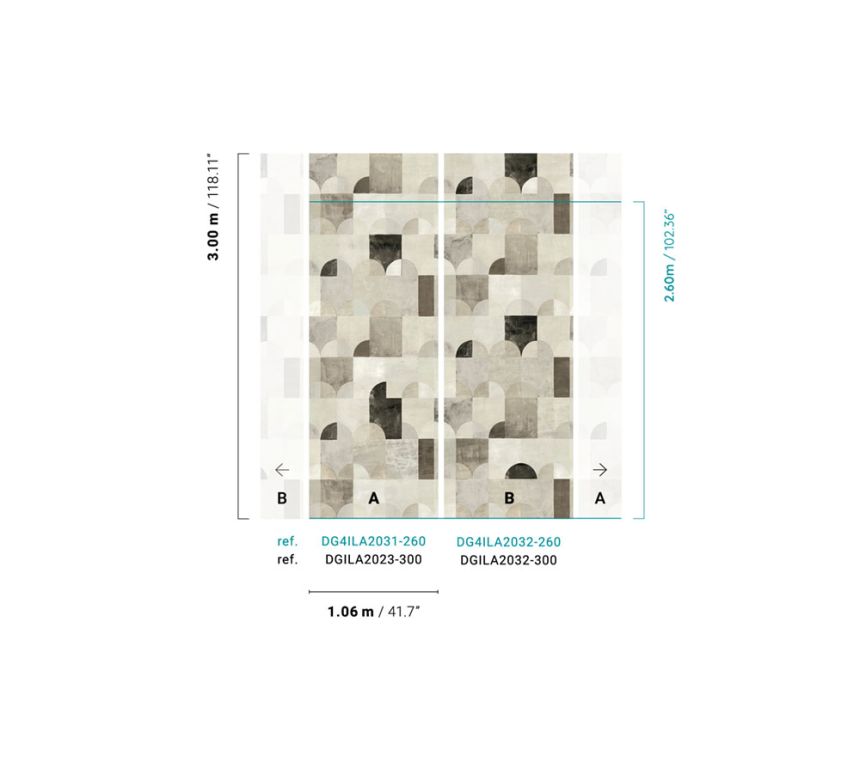 Vliesová geometrická fototapeta na zeď, DG4ILA2031-260, Wall Designs IV, Khroma by Masureel