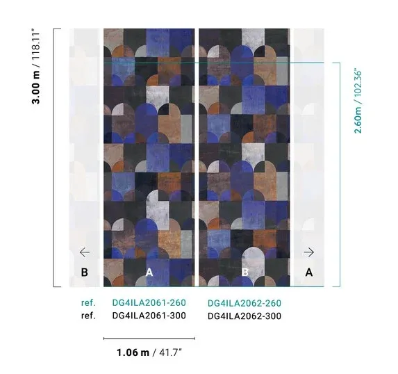 Vliesová geometrická fototapeta na zeď, DG4ILA2062-300,  Wall Designs IV, Khroma by Masureel