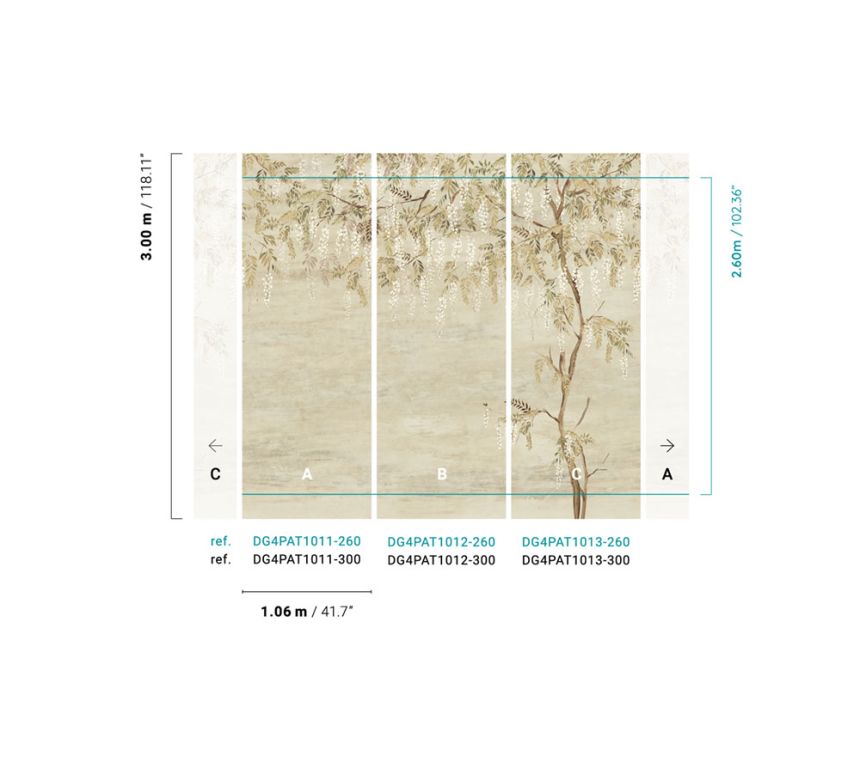Vliesová fototapeta na zeď, Rozkvetlá Vistárie, DG4PAT1013-260, Wall Designs IV, Khroma by Masureel