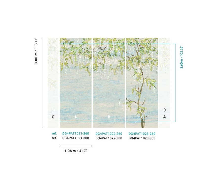 Vliesová fototapeta na zeď, květiny, stromy, Vistárie, DG4PAT1023-260, Wall Designs IV, Khroma by Masureel