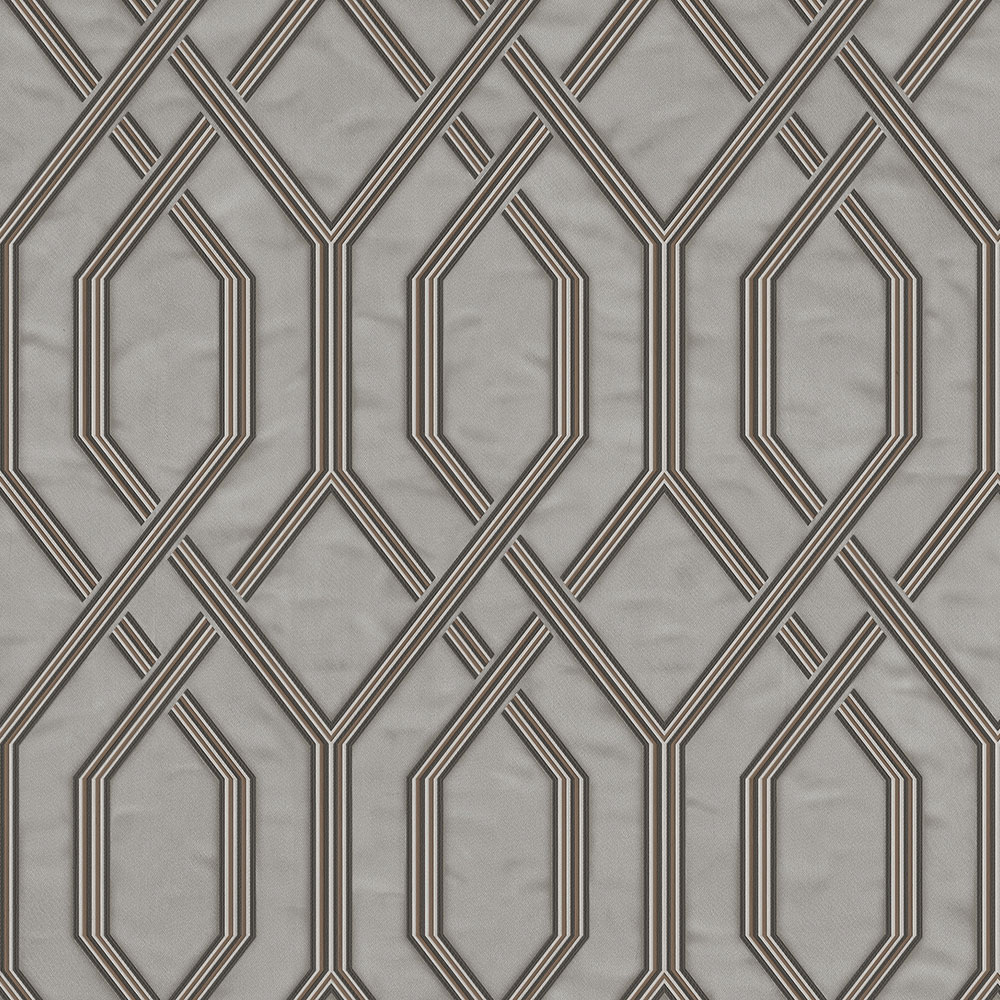 Geometrická vliesová tapeta na zeď, šedo-stříbrná, 1502-5, Vera, AdaWall