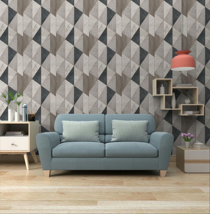 Šedá geometrická vliesová tapeta na zeď, A65104, Vavex 2026