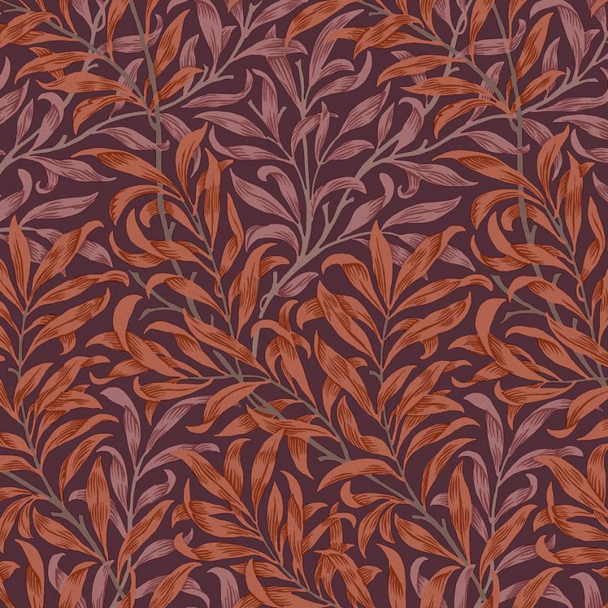 Vliesová tapeta na zeď, fialová, větvičky, 124243, William Morris At Home