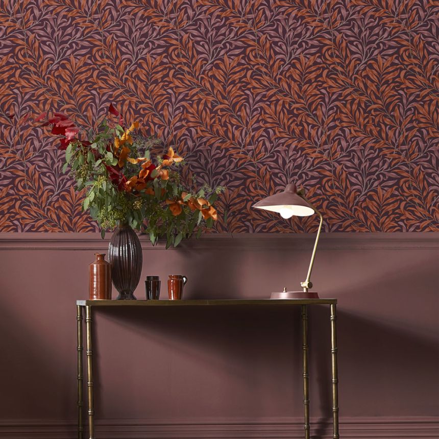 Vliesová tapeta na zeď, fialová, větvičky, 124243, William Morris At Home