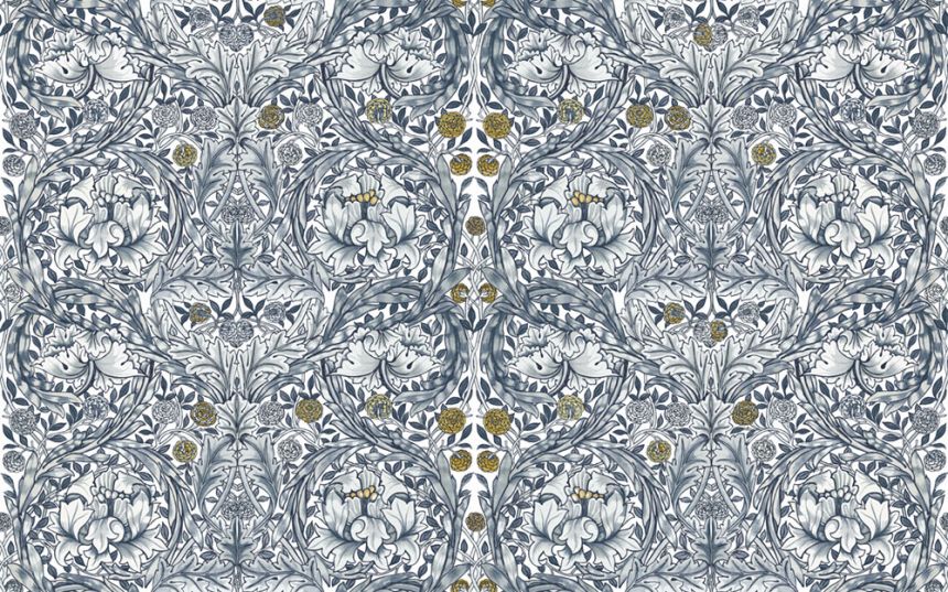Vliesová obrazová tapeta na zeď, modrá, květiny, 125400, William Morris At Home