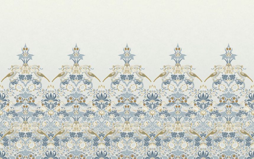 Vliesová obrazová tapeta na zeď, modrá, květiny, ptáci, 125319, William Morris At Home