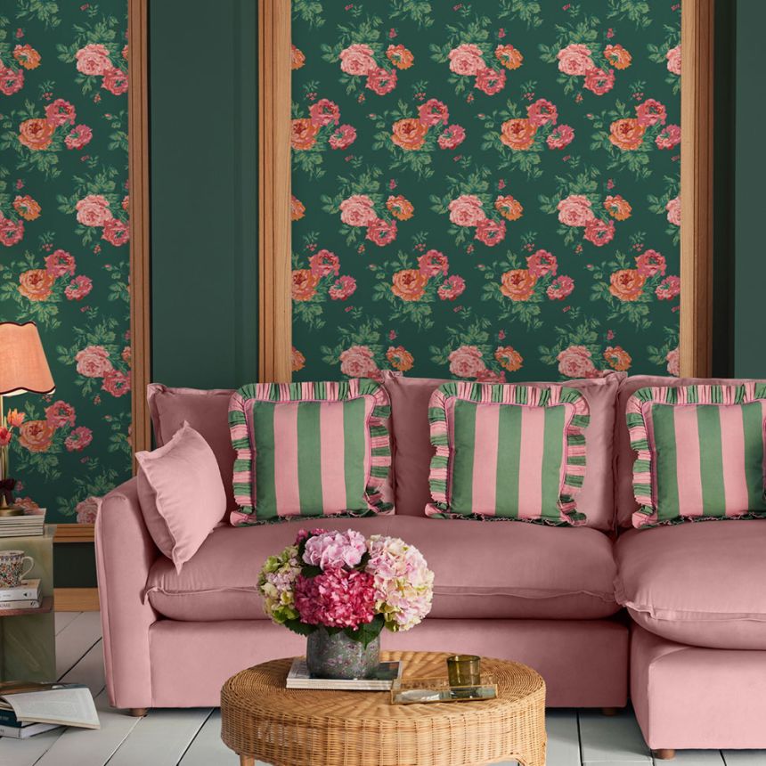 Vliesová tapeta na zeď, zelená, květiny, růže, 125496, Cath Kidstone