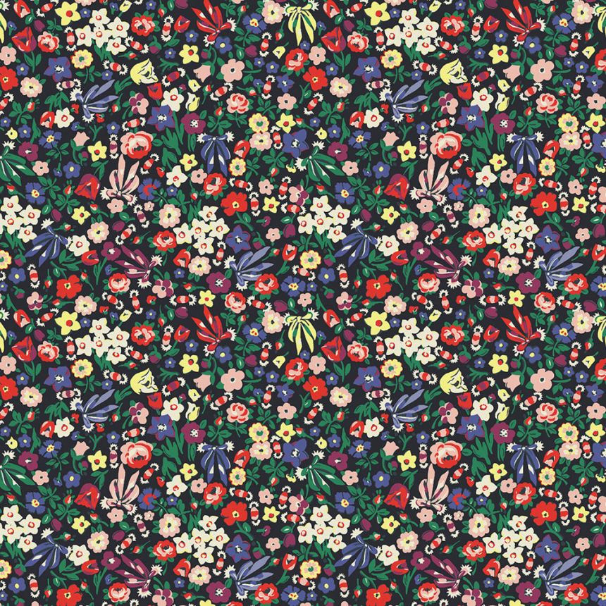 Vliesová tapeta na zeď, černá, květiny, 125505, Cath Kidstone