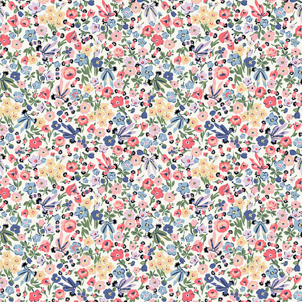 Vliesová tapeta na zeď, bílá, květiny, 125506, Cath Kidstone