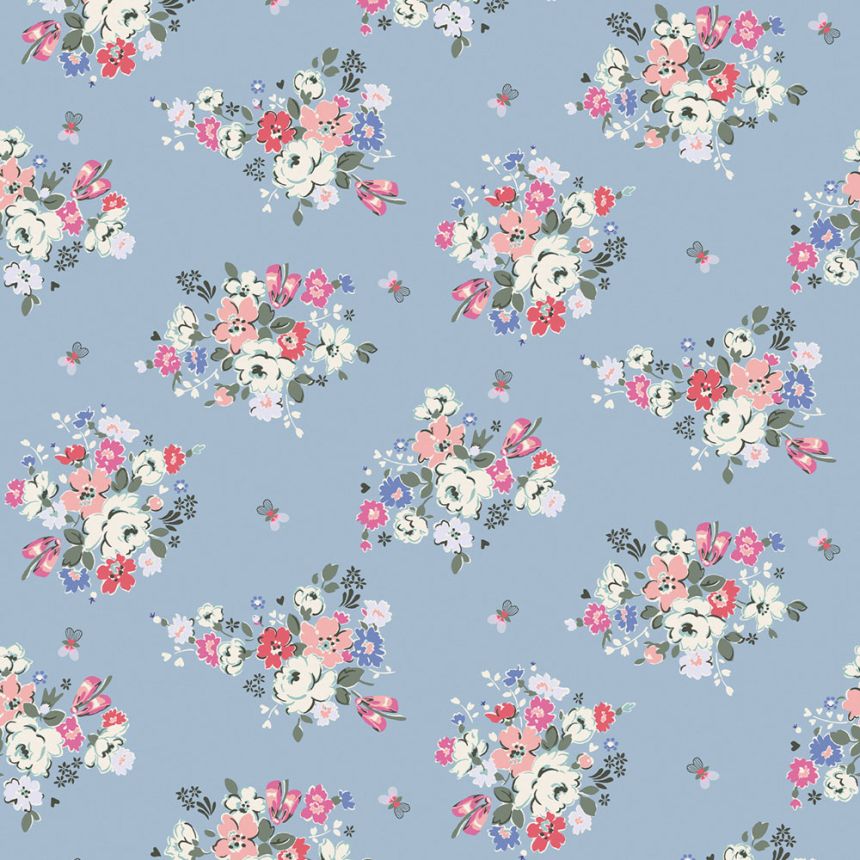 Vliesová tapeta na zeď, modrá, květiny, 125507, Cath Kidstone
