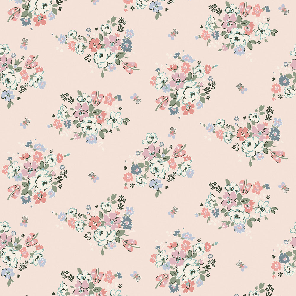 Vliesová tapeta na zeď, růžová, květiny, 125508, Cath Kidstone
