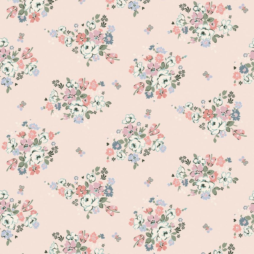 Vliesová tapeta na zeď, růžová, květiny, 125508, Cath Kidstone