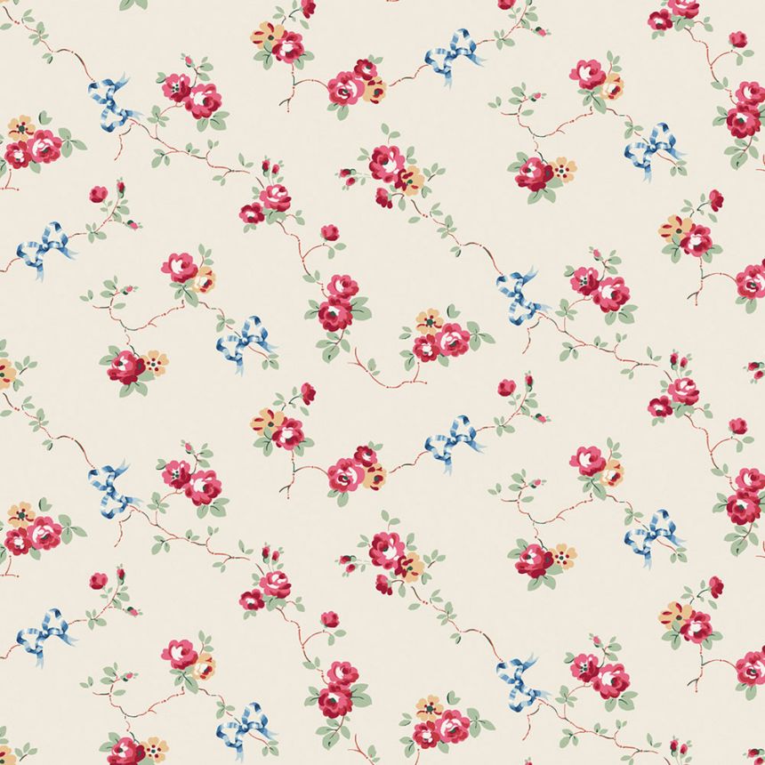 Vliesová tapeta na zeď, krémová, květiny, 125511, Cath Kidstone