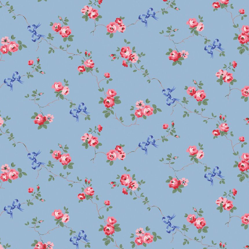 Vliesová tapeta na zeď, modrá, květiny, 125513, Cath Kidstone